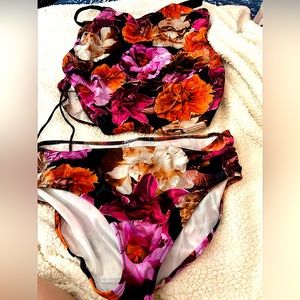 Beautiful Floral tankini with French cut bikini bottoms